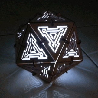 Laser Cut Icosahedron Lamp Free Vector