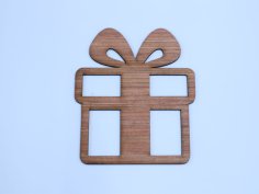 Gift Box Laser Cut Unfinished Wood Cutout Shape Free Vector