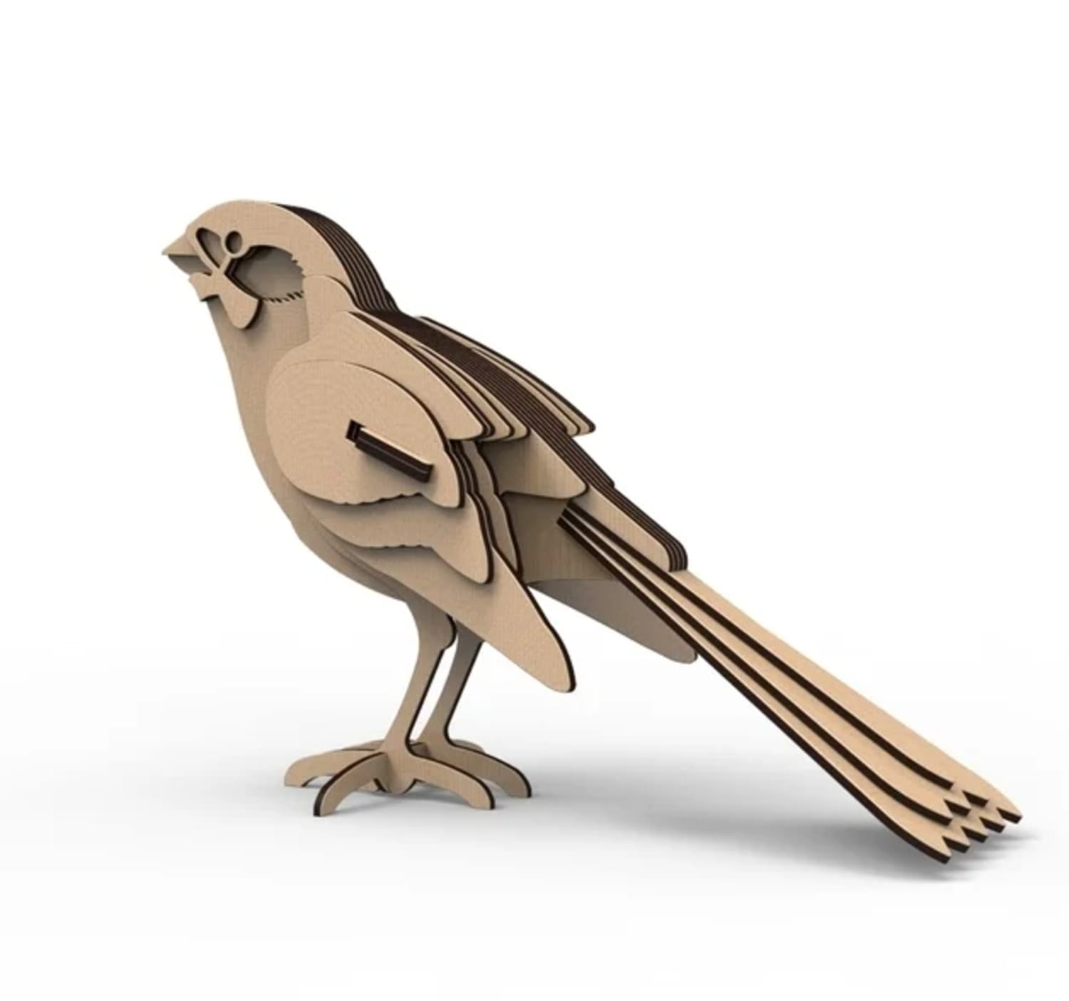 Laser Cut Wooden 3D Bird DXF File