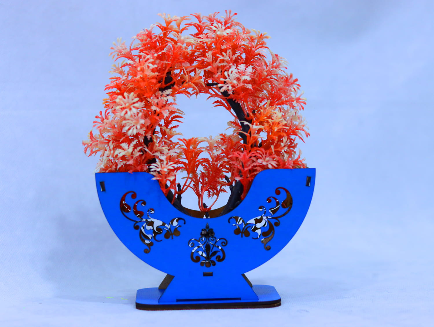 Laser Cut Wood Flower Basket Flower Stand Free Vector