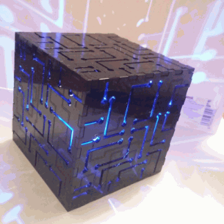 Laser Cut Cube Night Light Free Vector