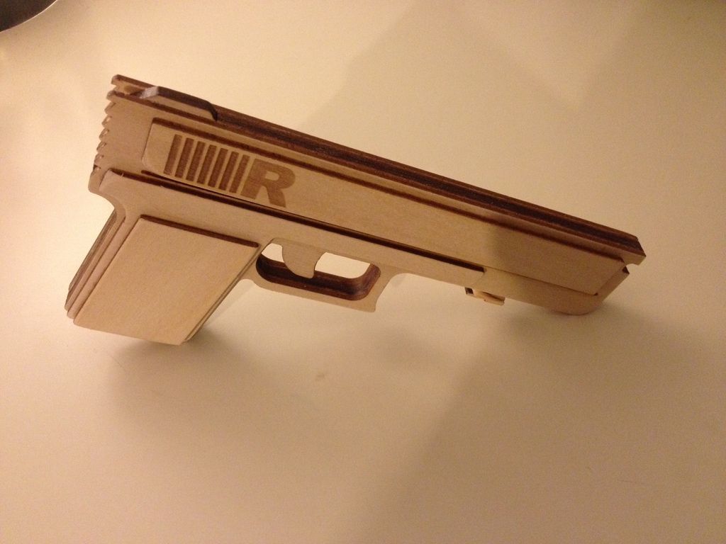 Laser Cut Rubberband Gun Free Vector