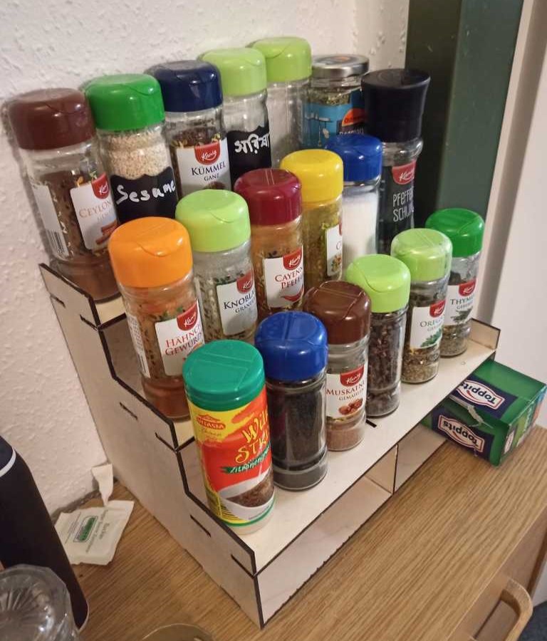 Laser Cut Stair Step Spice Rack 3mm DXF File