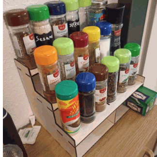 Laser Cut Stair Step Spice Rack 3mm DXF File