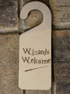 Laser Cut Wizards Welcome Door Knob Hanger SVG File