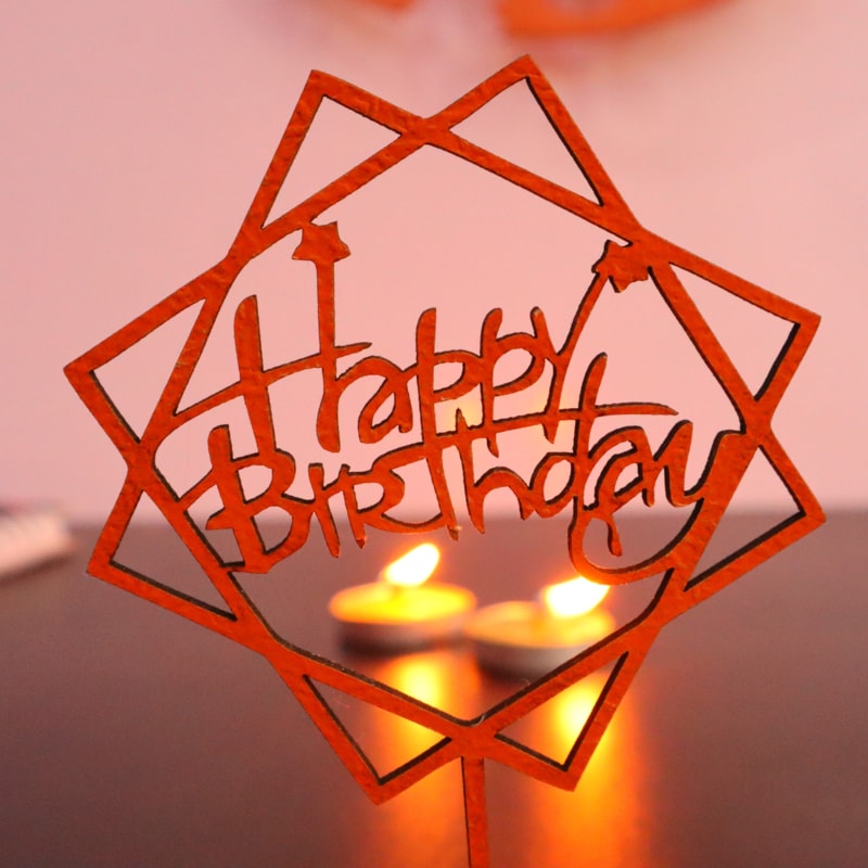 Laser Cut Happy Birthday Cake Topper DXF File