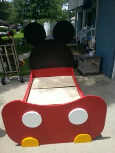 Laser Cut Mickey Mouse Toddler Bed Template DXF File
