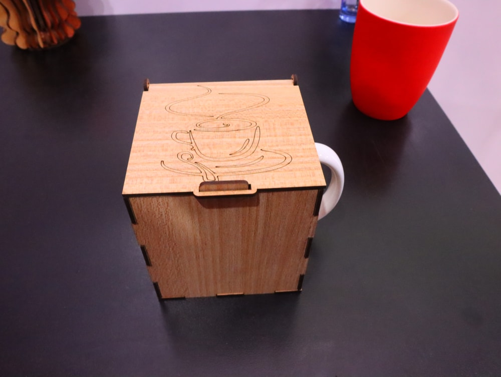 Laser Cut Tea Cup Box MDF 3mm DXF File