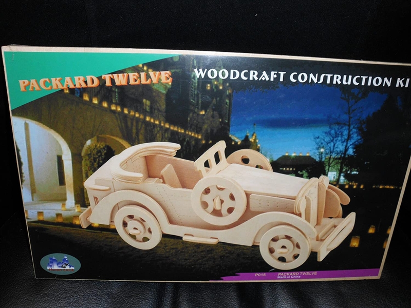 Laser Cut Packard Twelve Car Model 3D Wooden Puzzle Kids Toys Gifts Free Vector