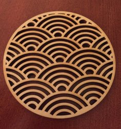 Laser Cut Seigaiha Pattern Trivet SVG File