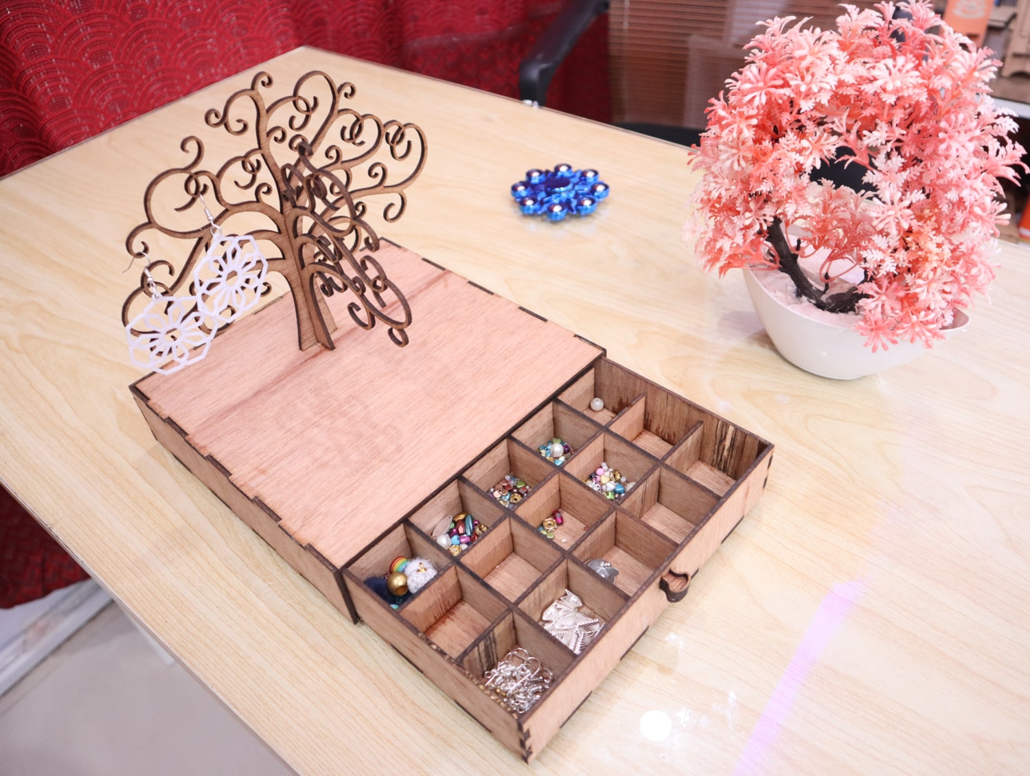 Laser Cut Drawer Jewelry Box 3mm Free Vector