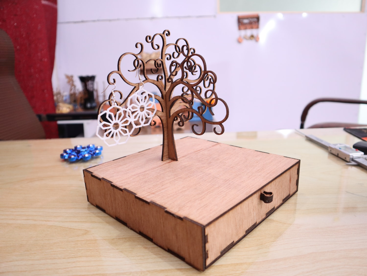 Laser Cut Drawer Jewelry Box 3mm Free Vector