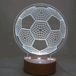 Laser Cut Soccer Ball 3D Nightlight Free Vector