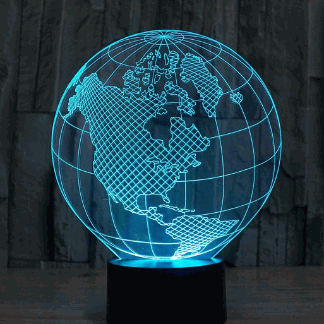 Laser Cut Globe 3d Illusion Lamp DXF File