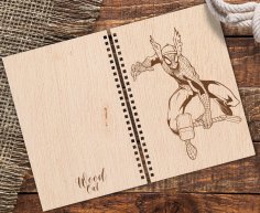 Laser Cut Notebook Cover With Spiderman Engraving Free Vector