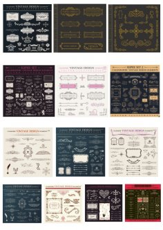 Vintage Signs and Banners and Frames Free Vector