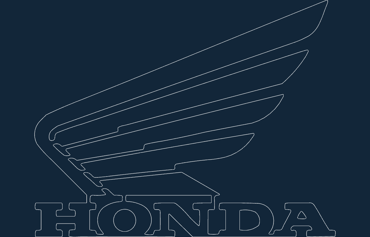 Honda motorcycle wing logo dxf file Free Download - 3axis.co