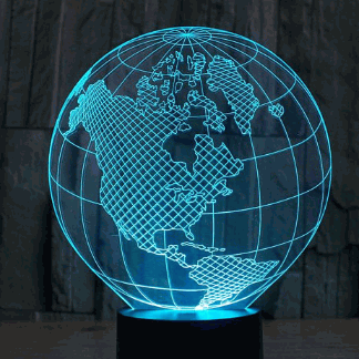 Planet Earth 3d illusion acrylic lamp Free Vector