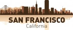 San Francisco Skyline Vector Art Free Vector