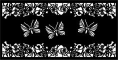 Butterfly Flower Screen Room Divider Free Vector