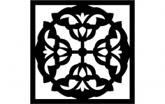 Flower Grille Pattern dxf File