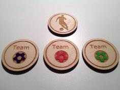 Laser Cut Soccer Coins SVG File