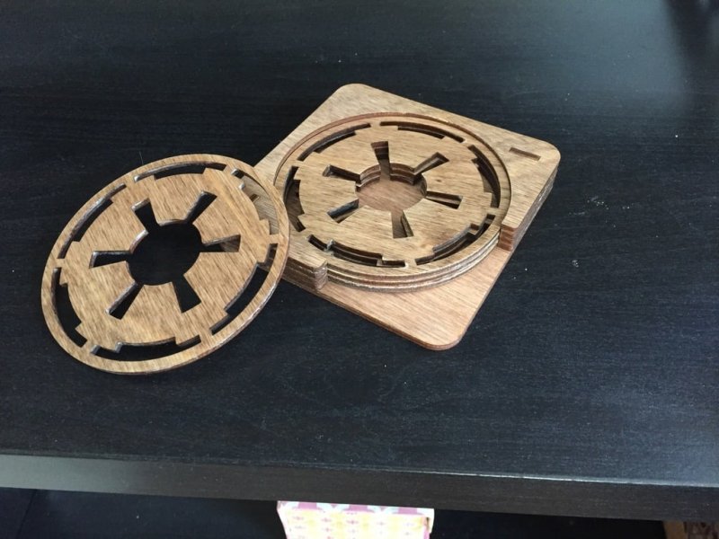 Laser Cut Star Wars Empire Logo Coasters SVG File Free Download - 3axis.co - 3D model önizlemesi