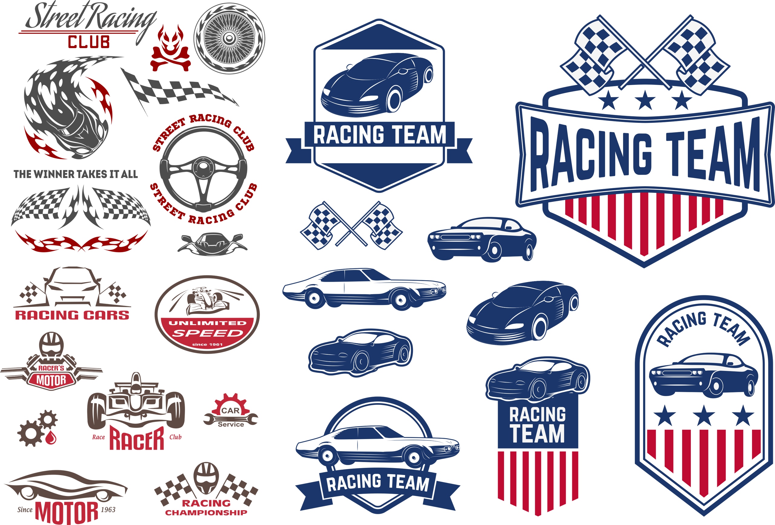 racing car logo stickers