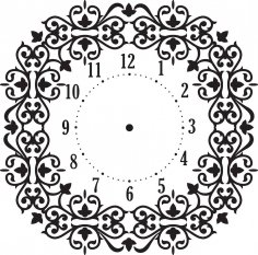 Floral Wall Clock Vector Art jpg Image