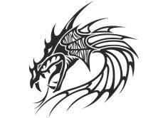 Chinese Dragon Head Tattoo Vector Free Vector
