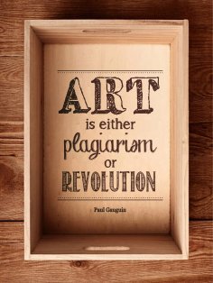 Art is either plagiarism or revolution sticker Free Vector