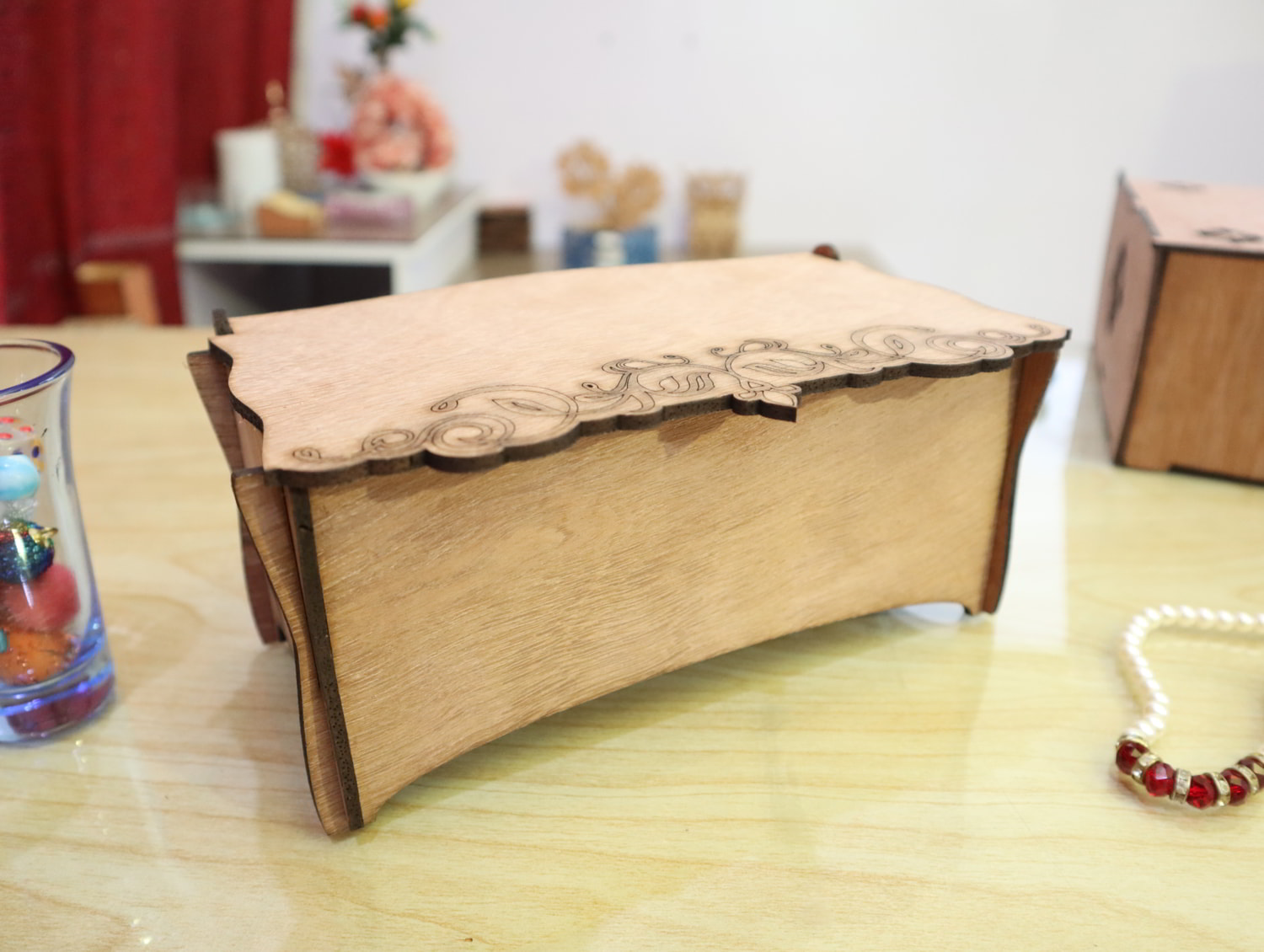 Laser Cut Wooden Box With Lid 3mm Free Vector
