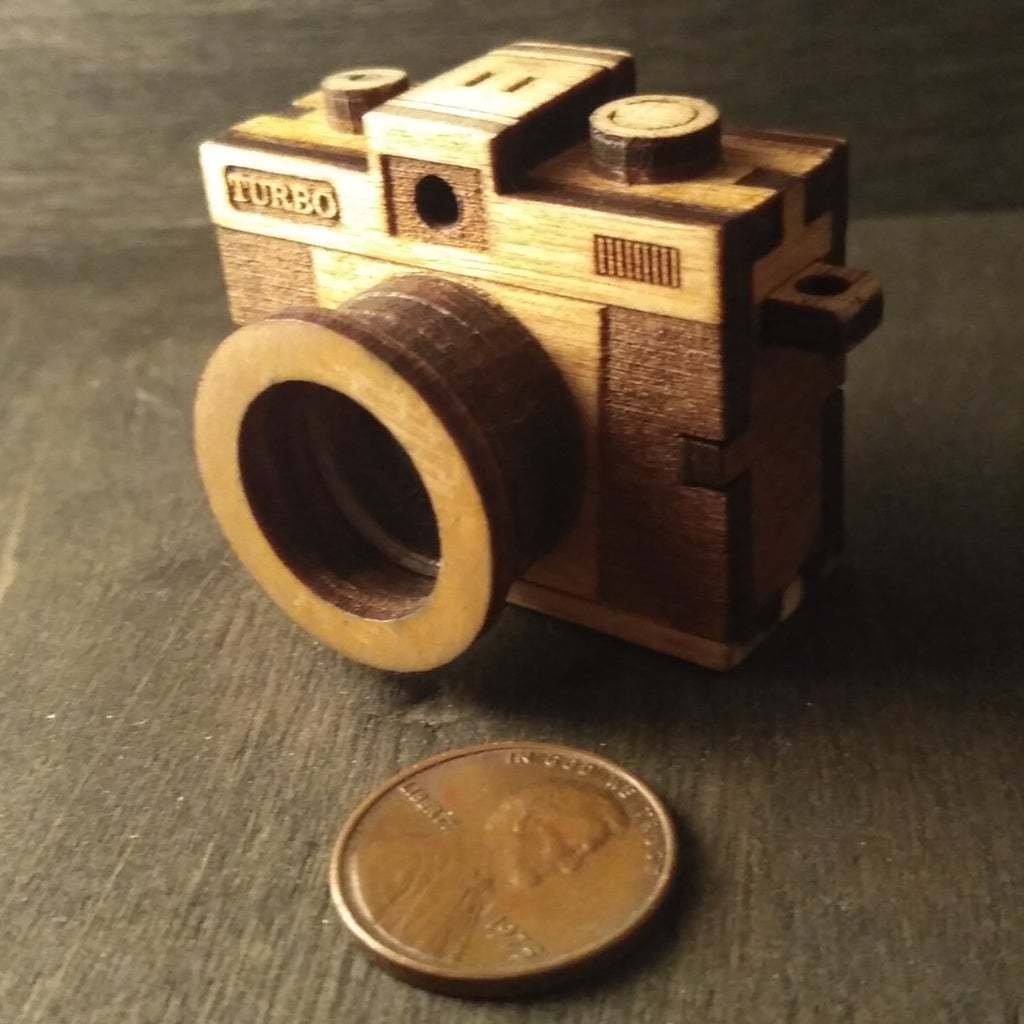 Laser Cut Camera Pendant 3mm Free Vector