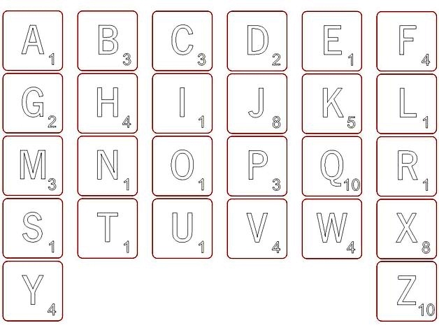 Laser Cut Scrabble Alphabet Tiles Letters Free Vector