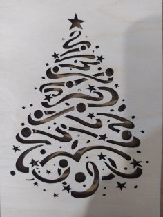 Laser Cut Christmas Tree Pattern Free Vector