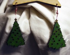 Laser Cut Christmas Tree Earrings 2-3mm SVG File