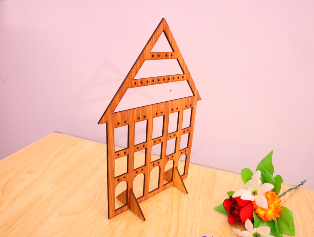 Laser Cut Earring Stand Plywood 3mm Free Vector