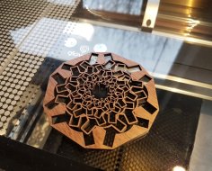 Laser Cut Inward Arrows Mandala Coaster SVG File