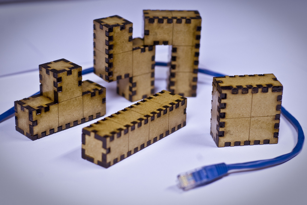 Laser Cut Wooden Tetris Blocks 4mm DXF File