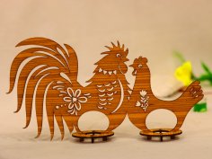 Laser Cut Chicken Egg Holder 3mm Free Vector