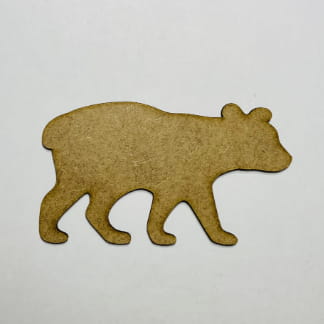 Laser Cut Bear Cub Wood Cutout Shape Free Vector