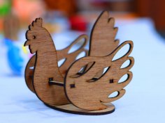 Laser Cut Wooden Easter Chicken 3mm Free Vector