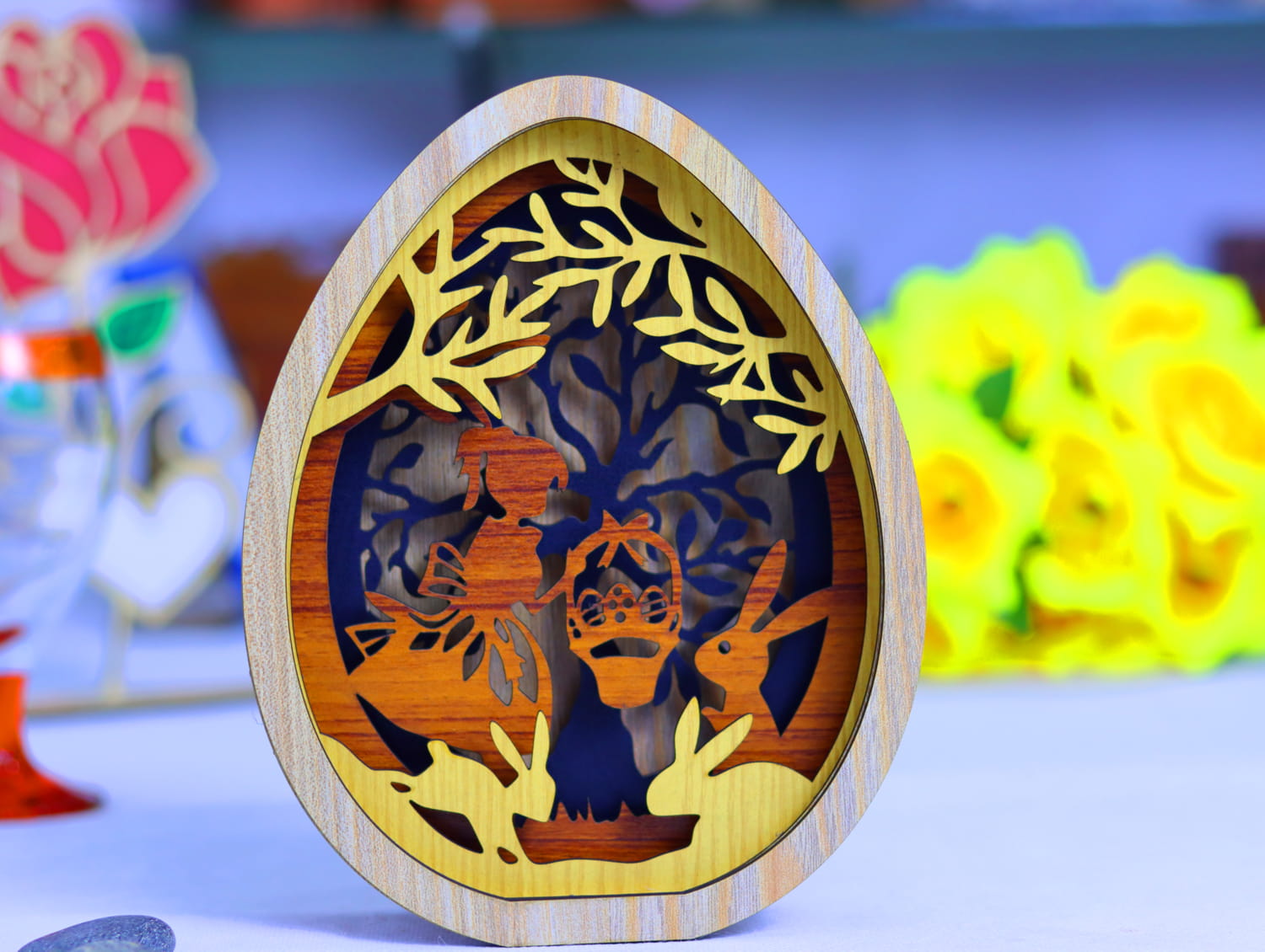 Laser Cut Layered Easter Egg 3mm Free Vector