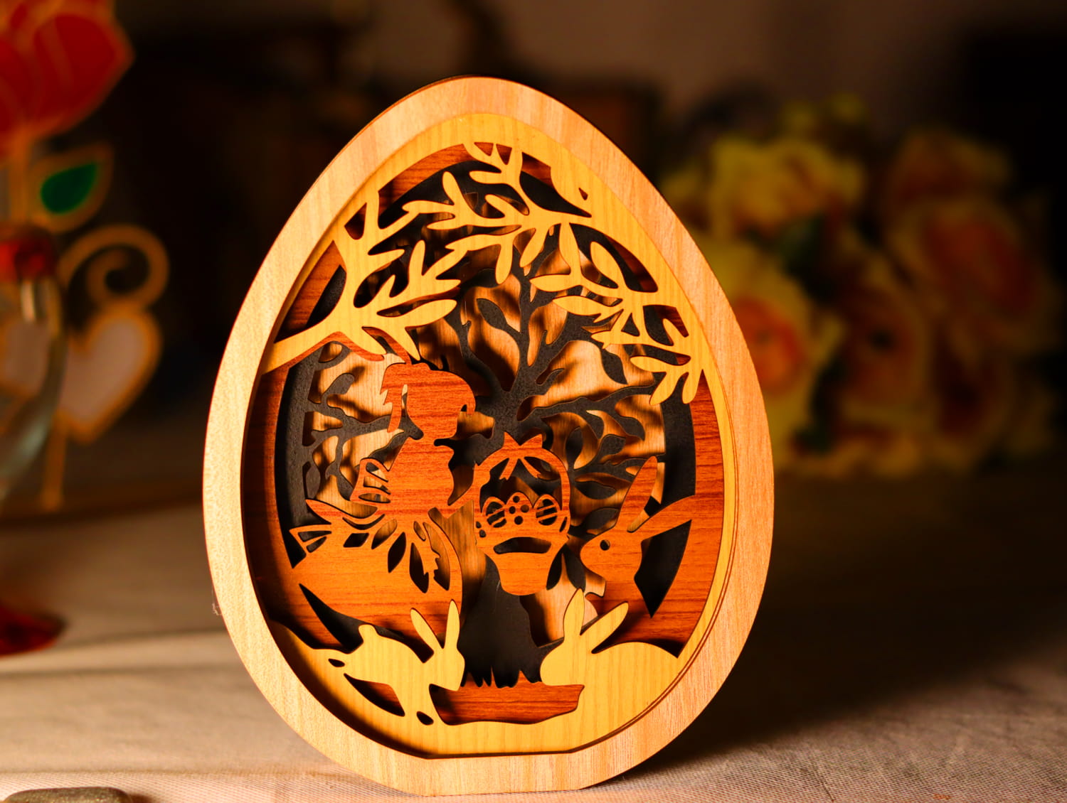 Laser Cut Layered Easter Egg 3mm Free Vector