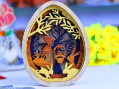 Laser Cut Layered Easter Egg 3mm Free Vector