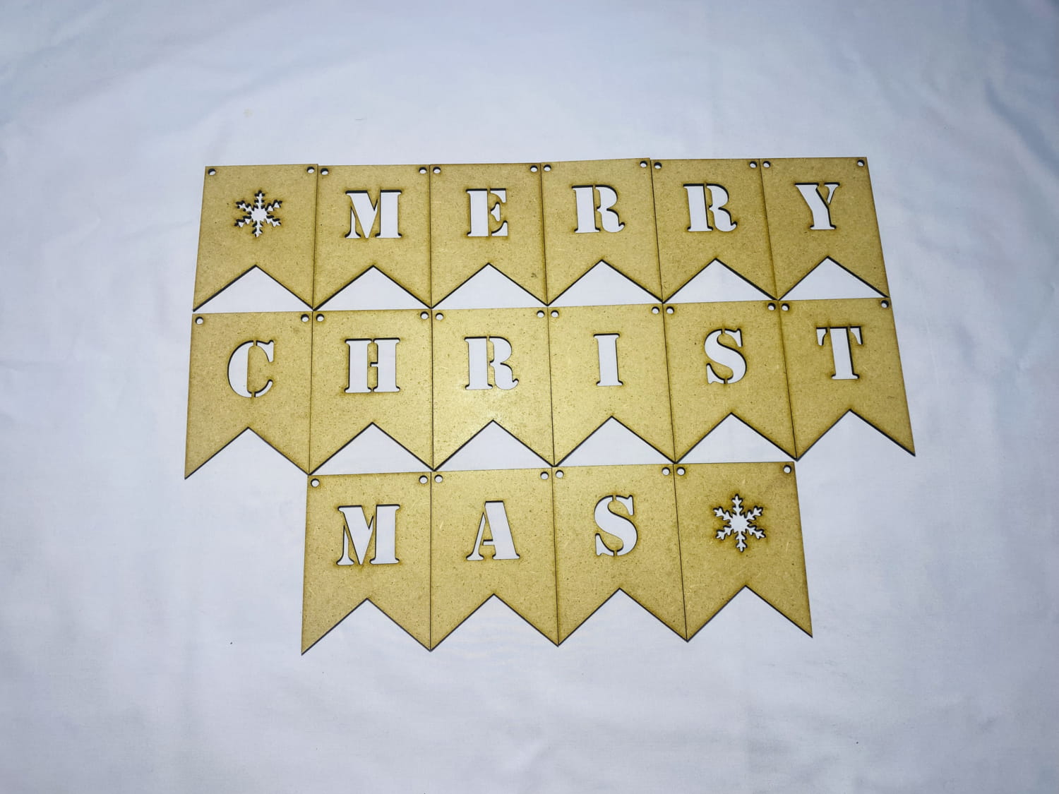 Laser Cut Merry Christmas Bunting Free Vector