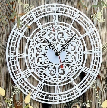 Laser Cut Carved Clock Free Vector