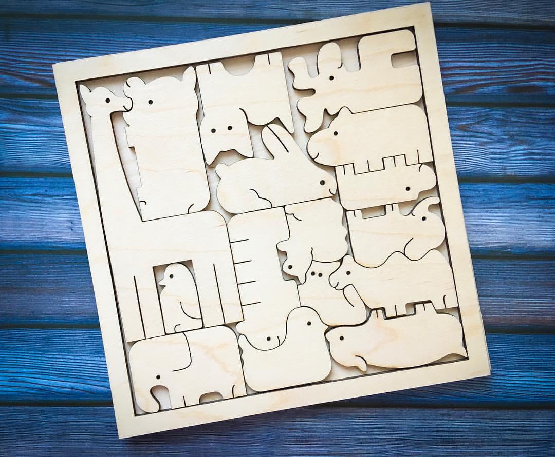 Laser Cut Animals Puzzle For Kids Free Vector Cdr Download 3axis Co
