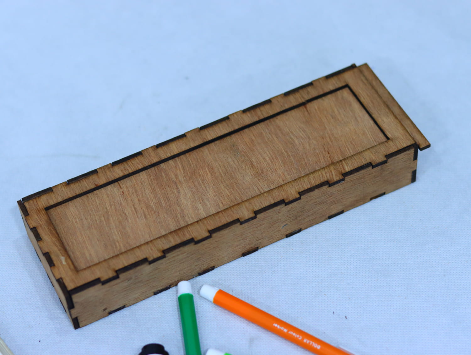 Laser Cut Wooden Pencil Case 3mm Free Vector