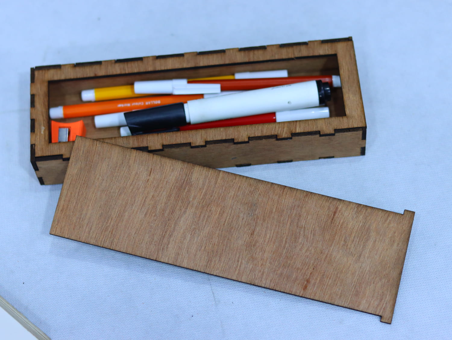 Laser Cut Wooden Pencil Case 3mm Free Vector
